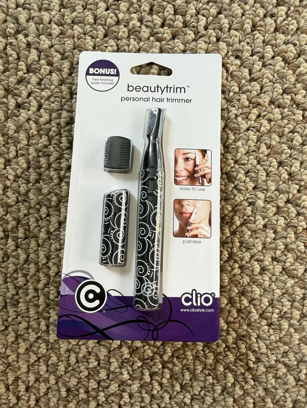 BeautyTrim Female Electric Hair Trimmer Battery-Operated Personal Shaver